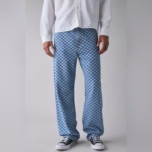 BDG Checkerboard Pattern Baggy Skate Fit Denim Jean